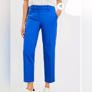 LOFT Cobalt Blue Riviera Slim Cropped Pant